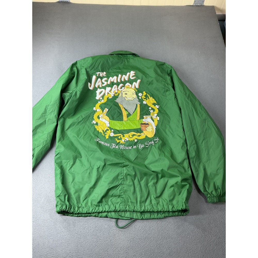 Avatar The Last Airbender Jacket Mens M Green Windbreaker Jasmine Dragon Back